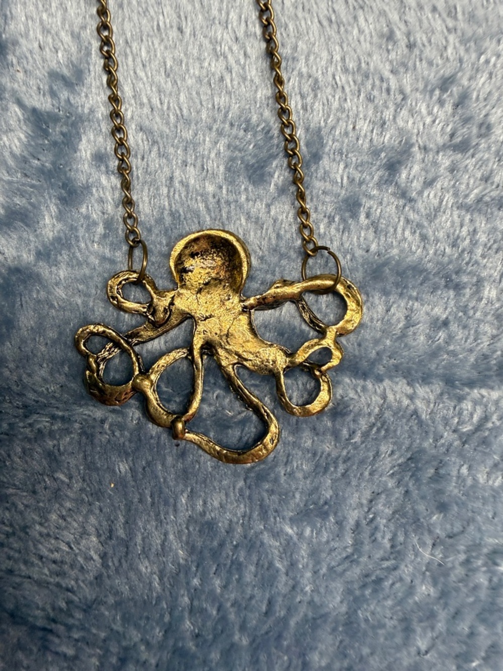 Octopus Pendant Necklace in Antique Gold - Picture 3 of 3